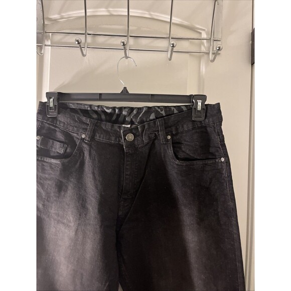 Men's Size 38 X 36 Zubaz Straight Leg Black Jeans Pockets Dark Wash - Picture 2 of 14